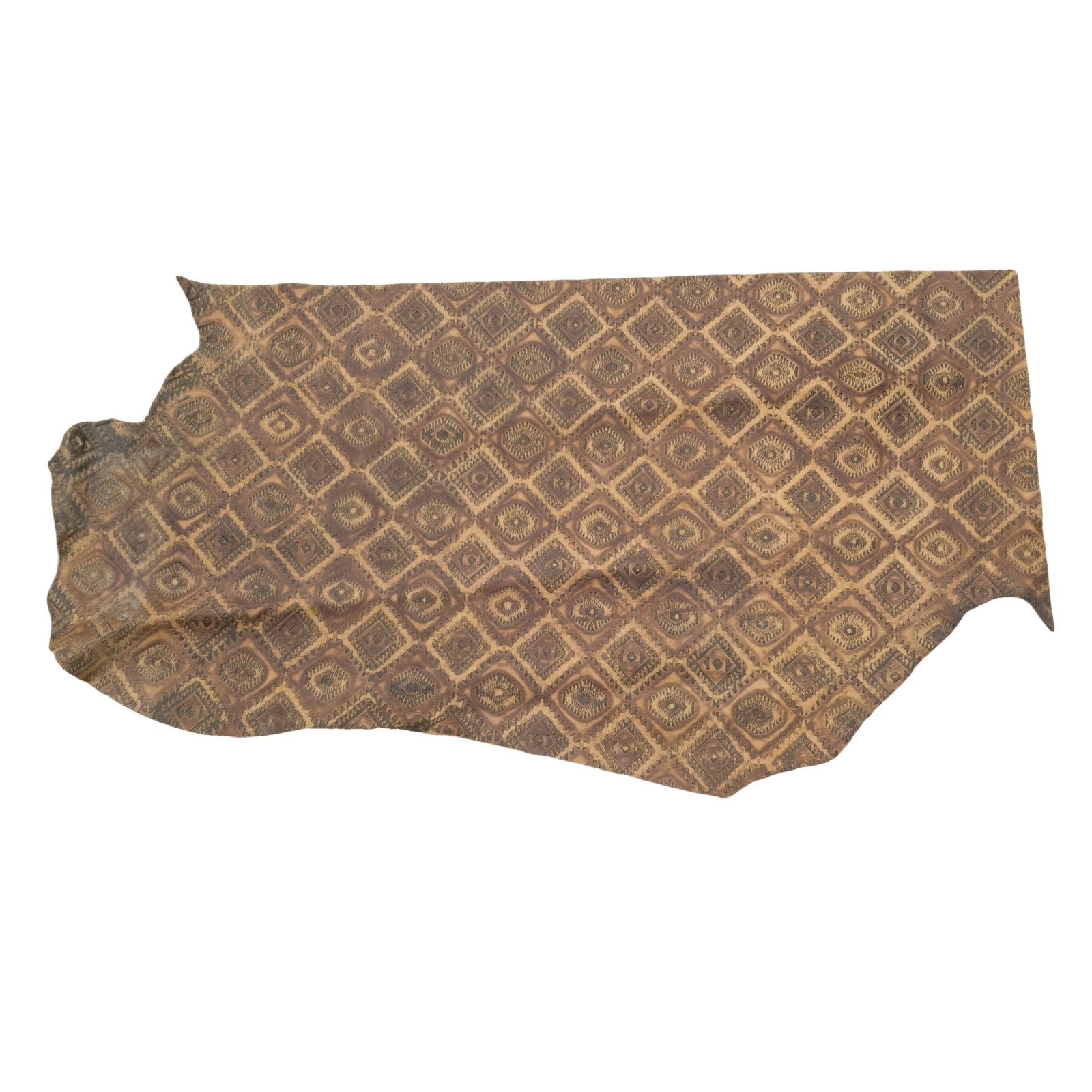 Fashion Embossed, 2-20 Sq Ft, Non-Stock Handbag Cowhide Sides and Project Pieces, Honey Diamond / 6.5-7.5 / BOTTOM | The Leather Guy