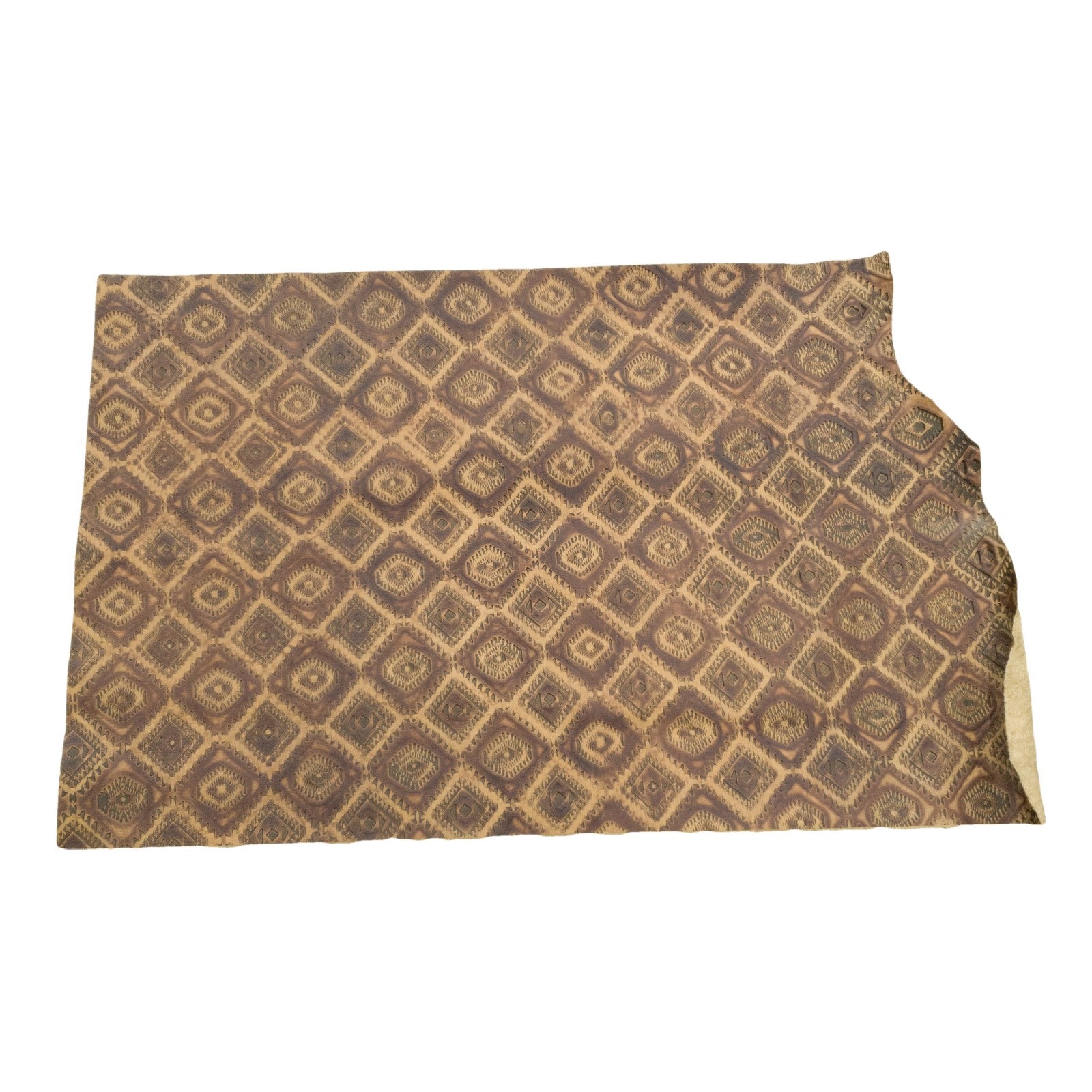 Fashion Embossed, 2-20 Sq Ft, Non-Stock Handbag Cowhide Sides and Project Pieces, Honey Diamond / 6.5-7.5 / MIDDLE | The Leather Guy