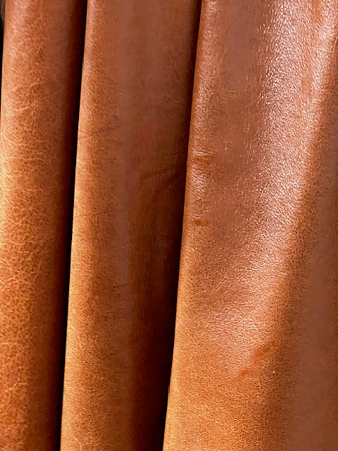 Orange, 2-3 oz, 41-64 SqFt, Full Upholstery Cow Hides, Autumn Leaf Orange Lowgrade / 41-48 / 2-3oz | The Leather Guy