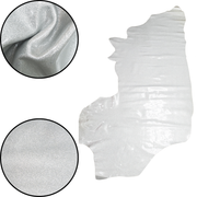 Spade Collection, Patent Cow Handbag Leather, Sides and Project Pieces, Tiara Silver / Side / 18-20 Sq Ft | The Leather Guy