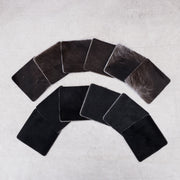 6pk Hair on Cow, Western Coaster Set, Square / Black / 12 pk | The Leather Guy