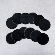 6pk Hair on Cow, Western Coaster Set, Round / Black / 12 pk | The Leather Guy