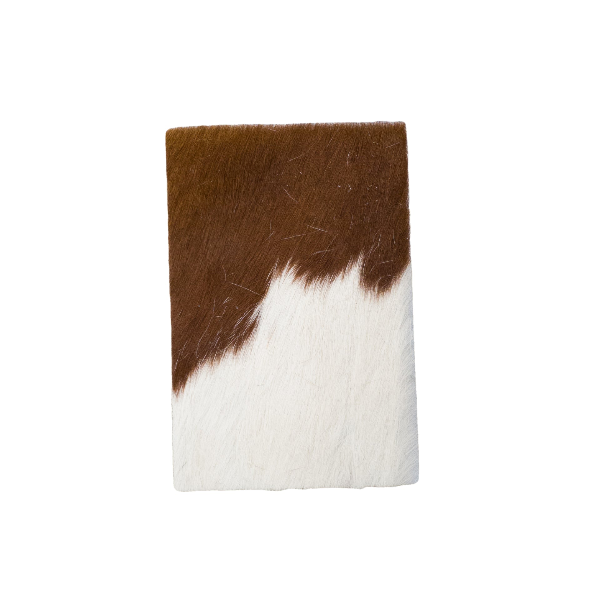 Bi Color Brown and Off White Hair on Cow Hide Pre-cuts, 4 x 6 | The Leather Guy