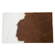 Bi Color Brown and Off White Hair on Cow Hide Pre-cuts, 20 x 12.25 | The Leather Guy
