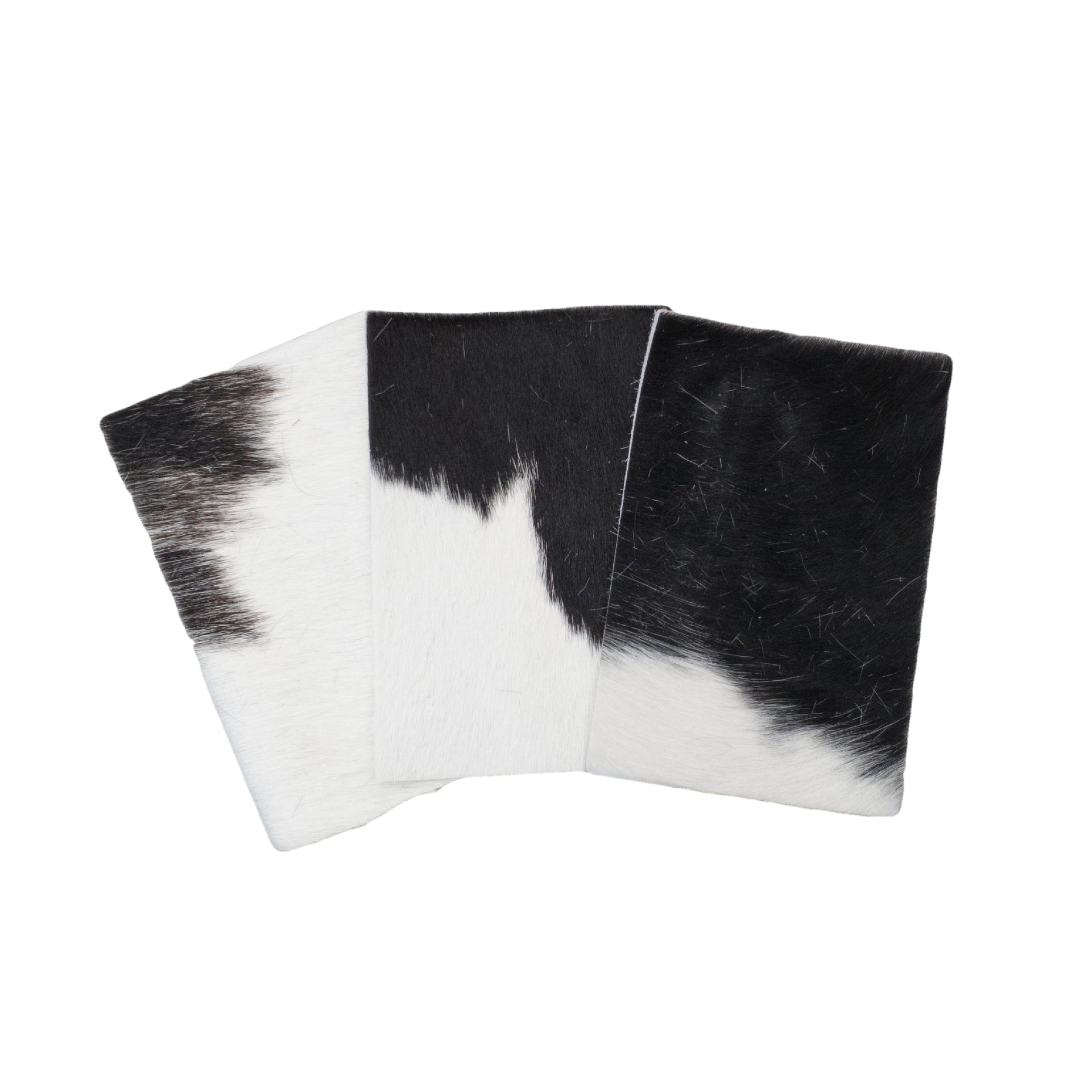 Bi-Color Black/Off White Hair on Pre-cuts, | The Leather Guy