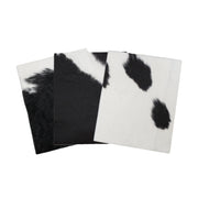 Bi-Color Black/Off White Hair on Pre-cuts, | The Leather Guy