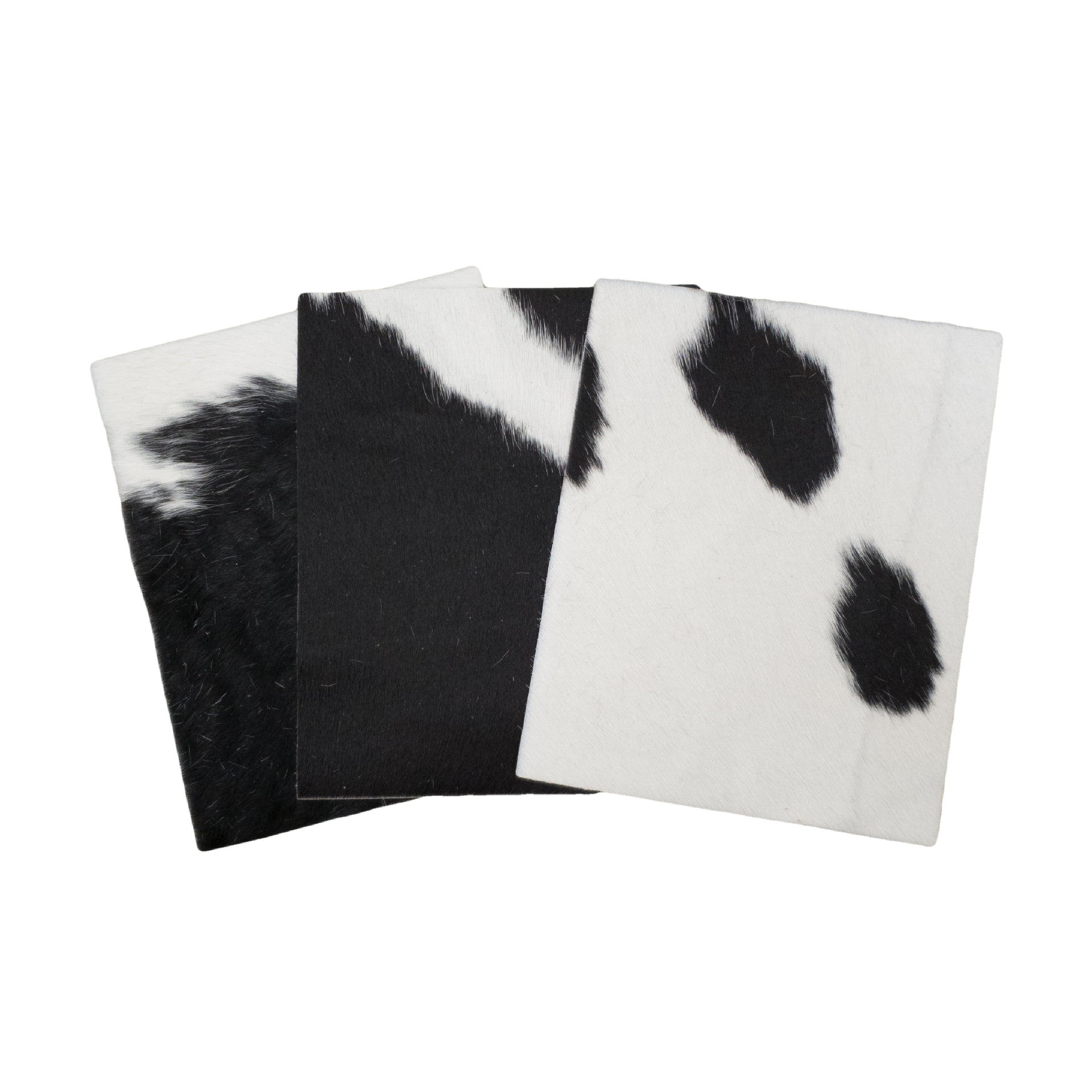 Bi-Color Black/Off White Hair on Pre-cuts, | The Leather Guy