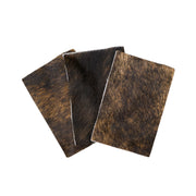 Dark Brindle Brown, Black, and Off-White Hair on Cow Hide Pre-cut, | The Leather Guy