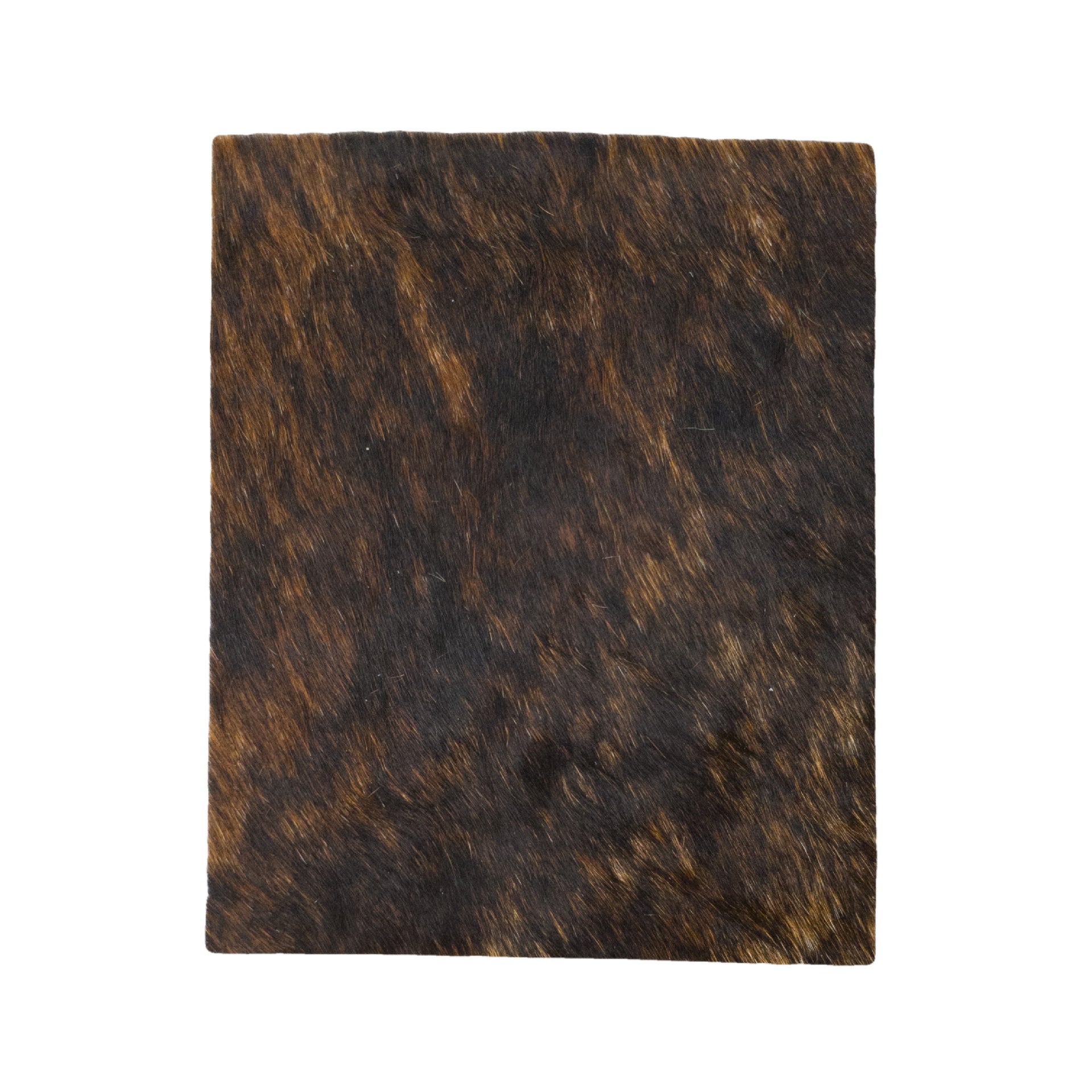 Dark Brindle Brown, Black, and Off-White Hair on Cow Hide Pre-cut, 8 x 10 | The Leather Guy