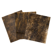 Dark Brindle Brown, Black, and Off-White Hair on Cow Hide Pre-cut, | The Leather Guy