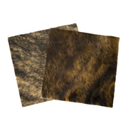 Dark Brindle Brown, Black, and Off-White Hair on Cow Hide Pre-cut, | The Leather Guy