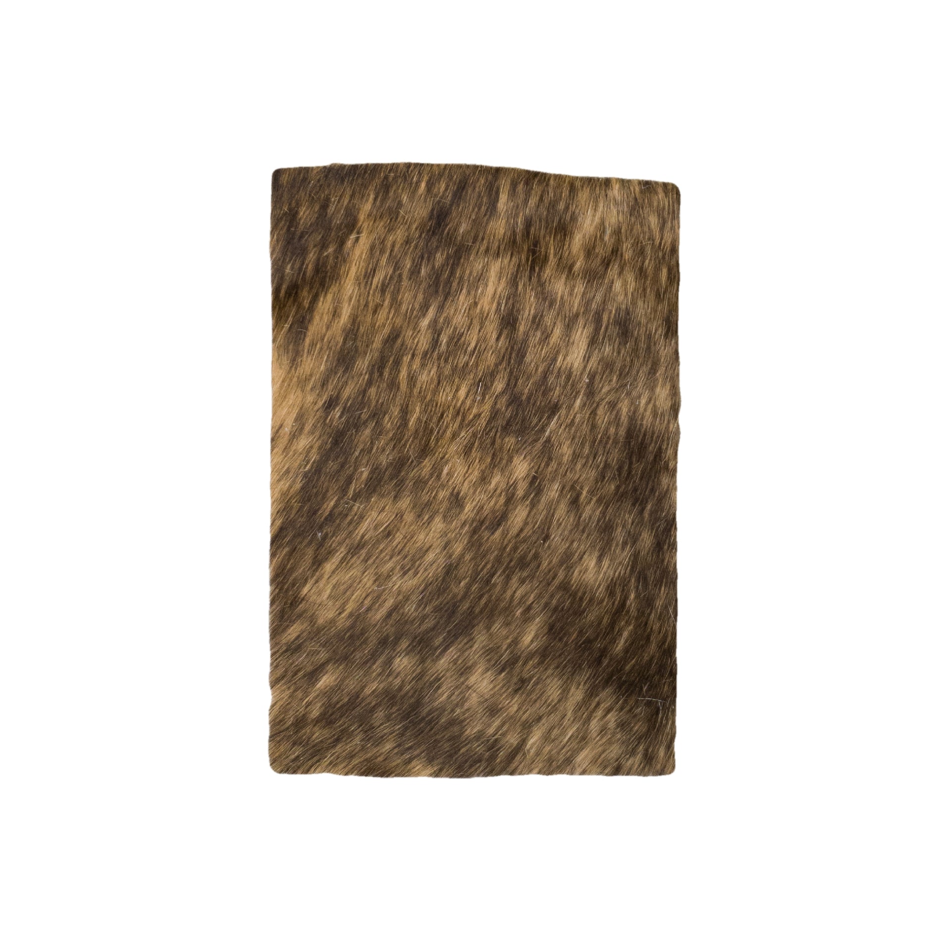 Light Brindle Brown, Black, and Off-White Hair on Cow Hide Pre-cut, 4 x 6 | The Leather Guy