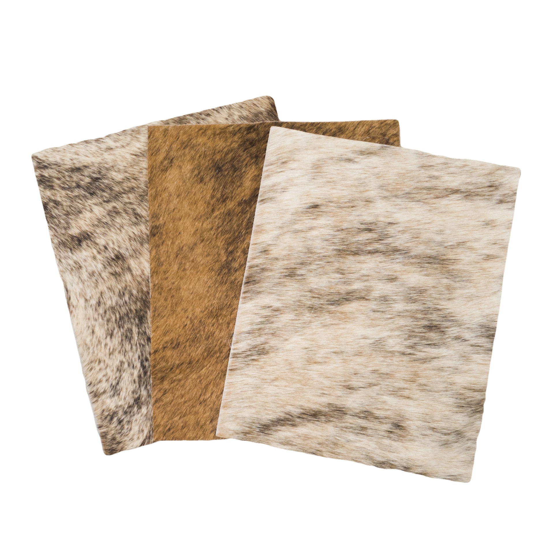 Light Brindle Brown, Black, and Off-White Hair on Cow Hide Pre-cut, | The Leather Guy