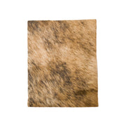 Light Brindle Brown, Black, and Off-White Hair on Cow Hide Pre-cut, 8 x 10 | The Leather Guy