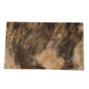 Light Brindle Brown, Black, and Off-White Hair on Cow Hide Pre-cut, 20 x 12.25 | The Leather Guy