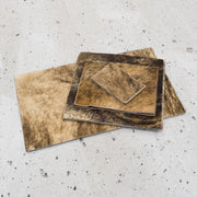 Light Brindle Brown, Black, and Off-White Hair on Cow Hide Pre-cut, | The Leather Guy