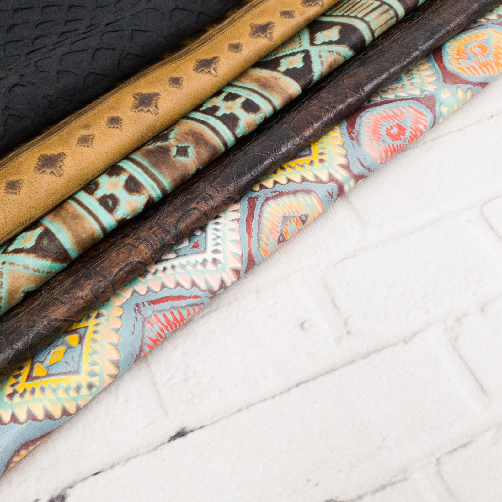 Fashion Embossed, 2-10 Sq Ft, Non-Stock Handbag Cowhide Project Pieces, | The Leather Guy