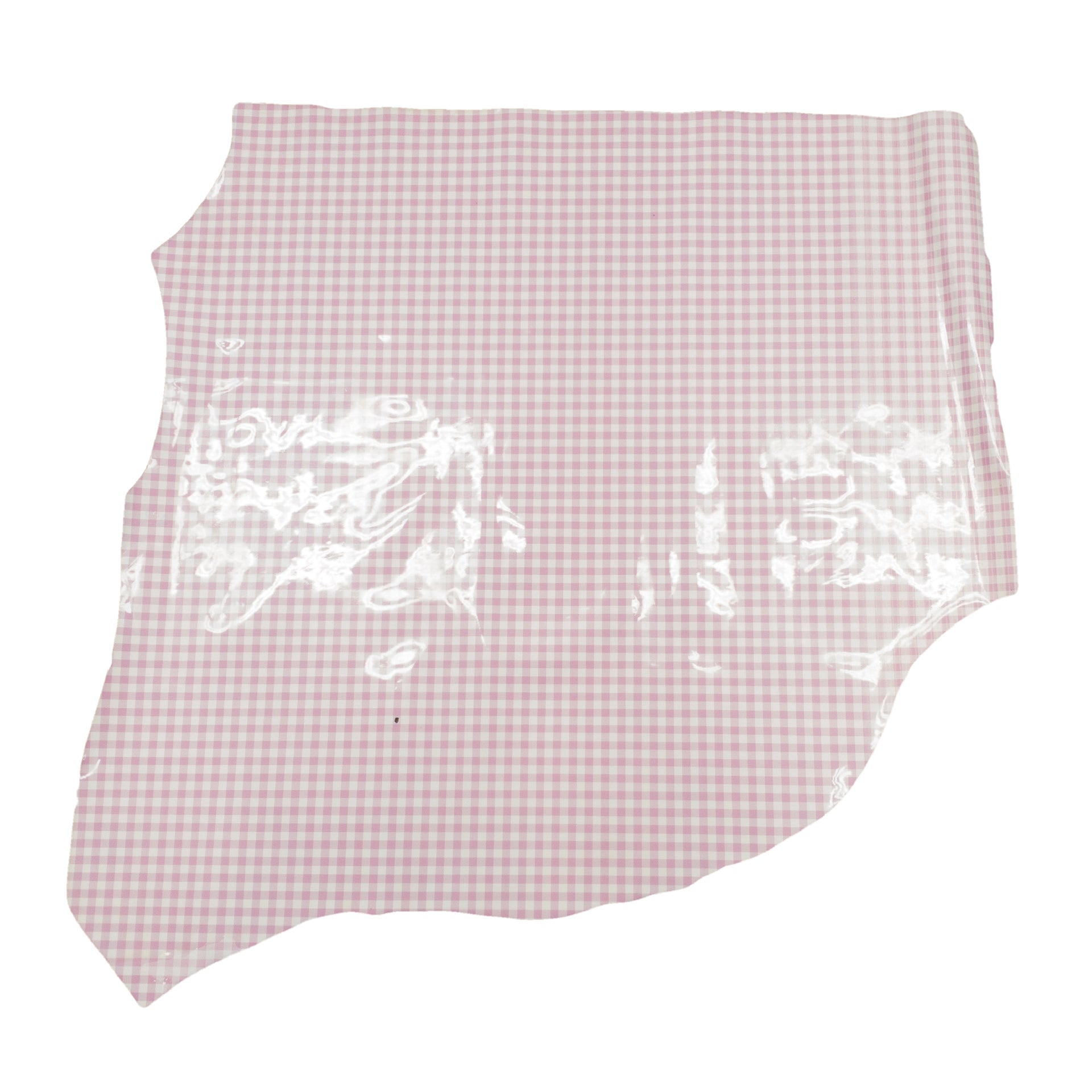Spade Collection, Patent Cow Handbag Leather, Sides and Project Pieces, Small Pink Gingham / Project Piece (Bottom) / 6.5-7.5 Sq Ft | The Leather Guy