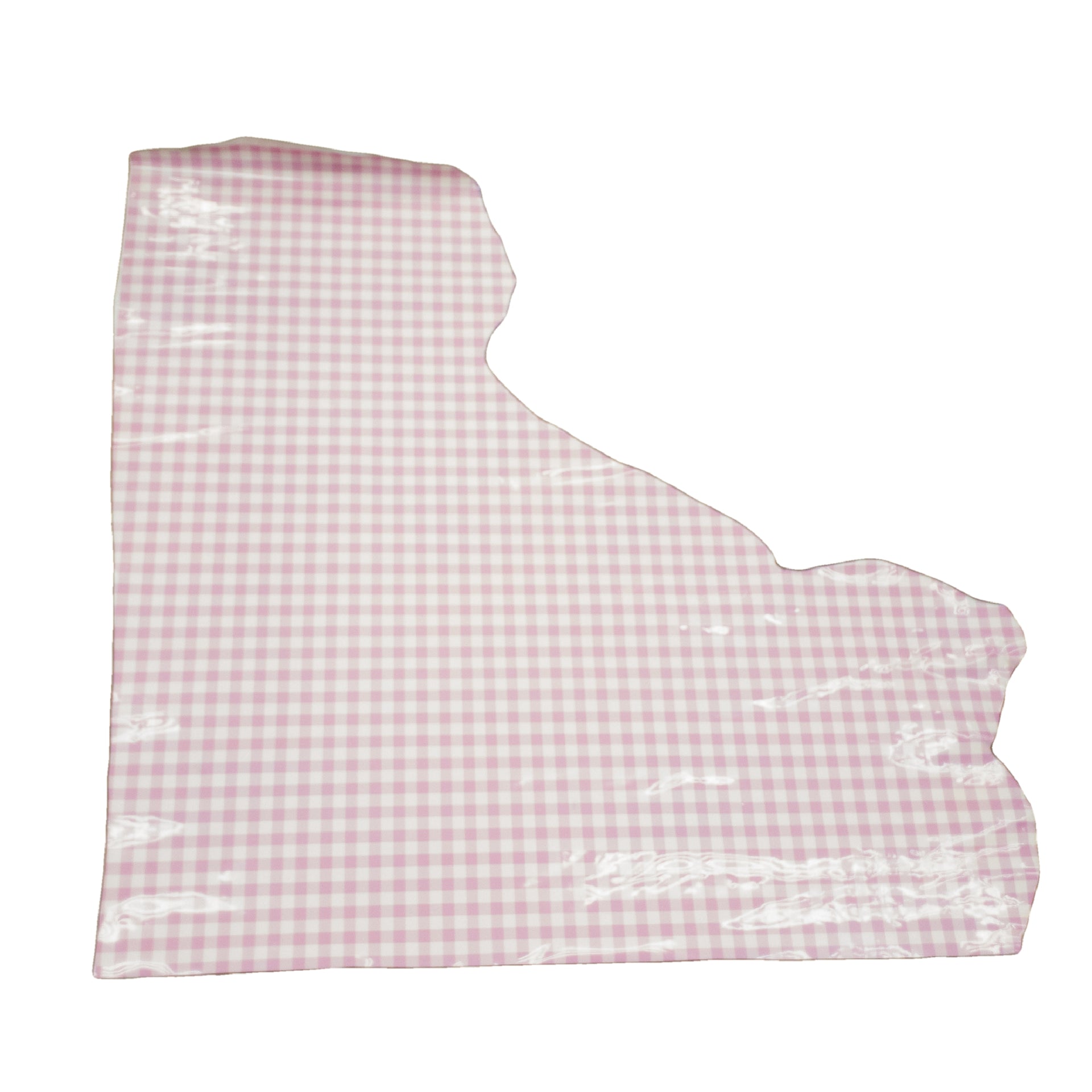 Spade Collection, Patent Cow Handbag Leather, Sides and Project Pieces, Large Pink Gingham / Project Piece (Top) / 6.5-7.5 Sq Ft | The Leather Guy