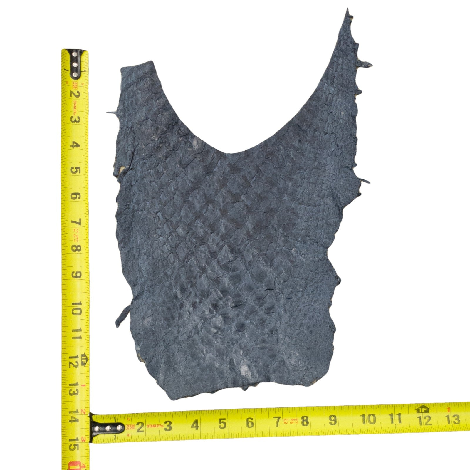 Pirarucu Amazon Bass Leather, Under 1 - 1 Sq Ft Project Pieces, Deep Blue / Under 1 Sq Ft / 3 | The Leather Guy