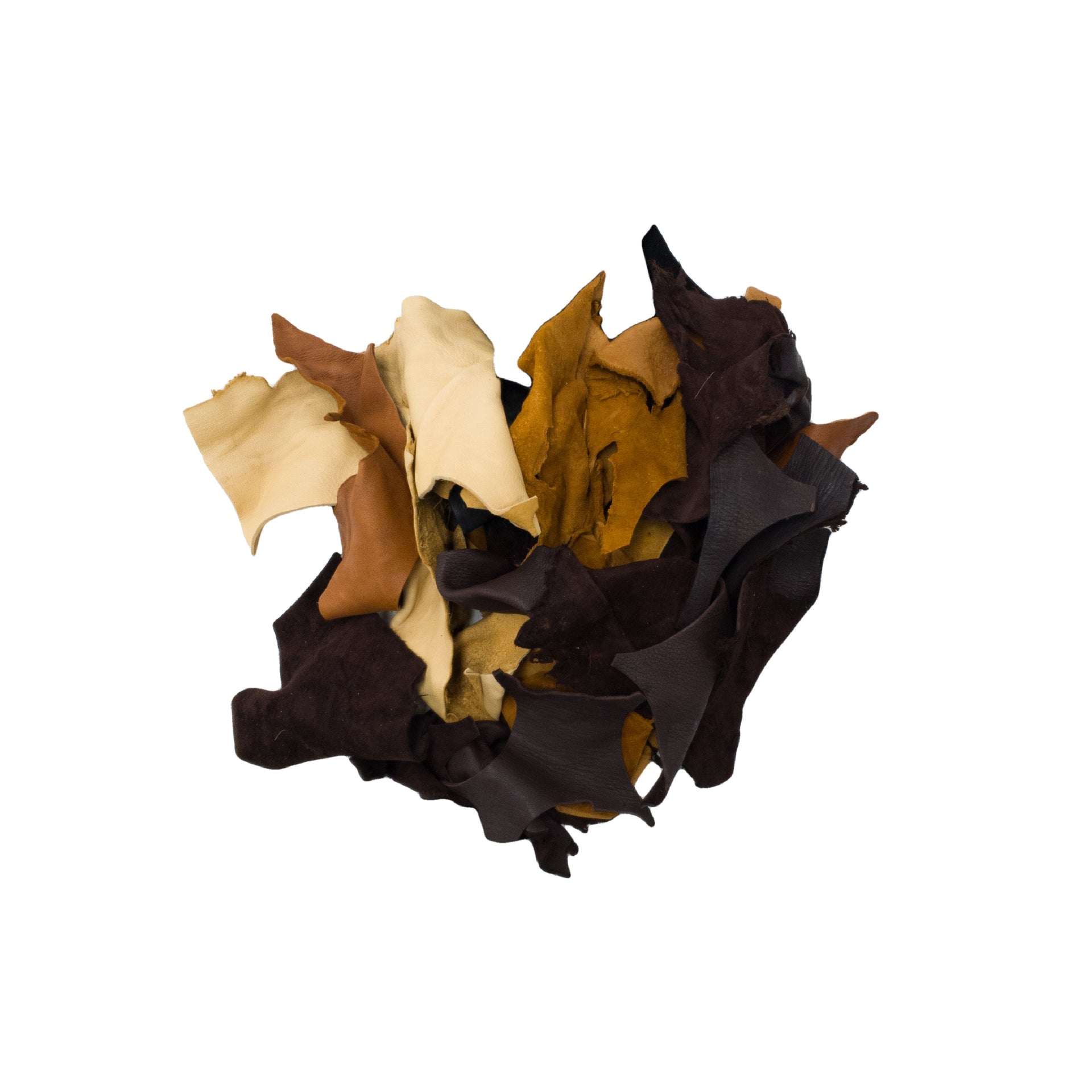 Earth Tones Buckskin, 2-4 oz, 1 lb Deer Scrap Bag, | The Leather Guy
