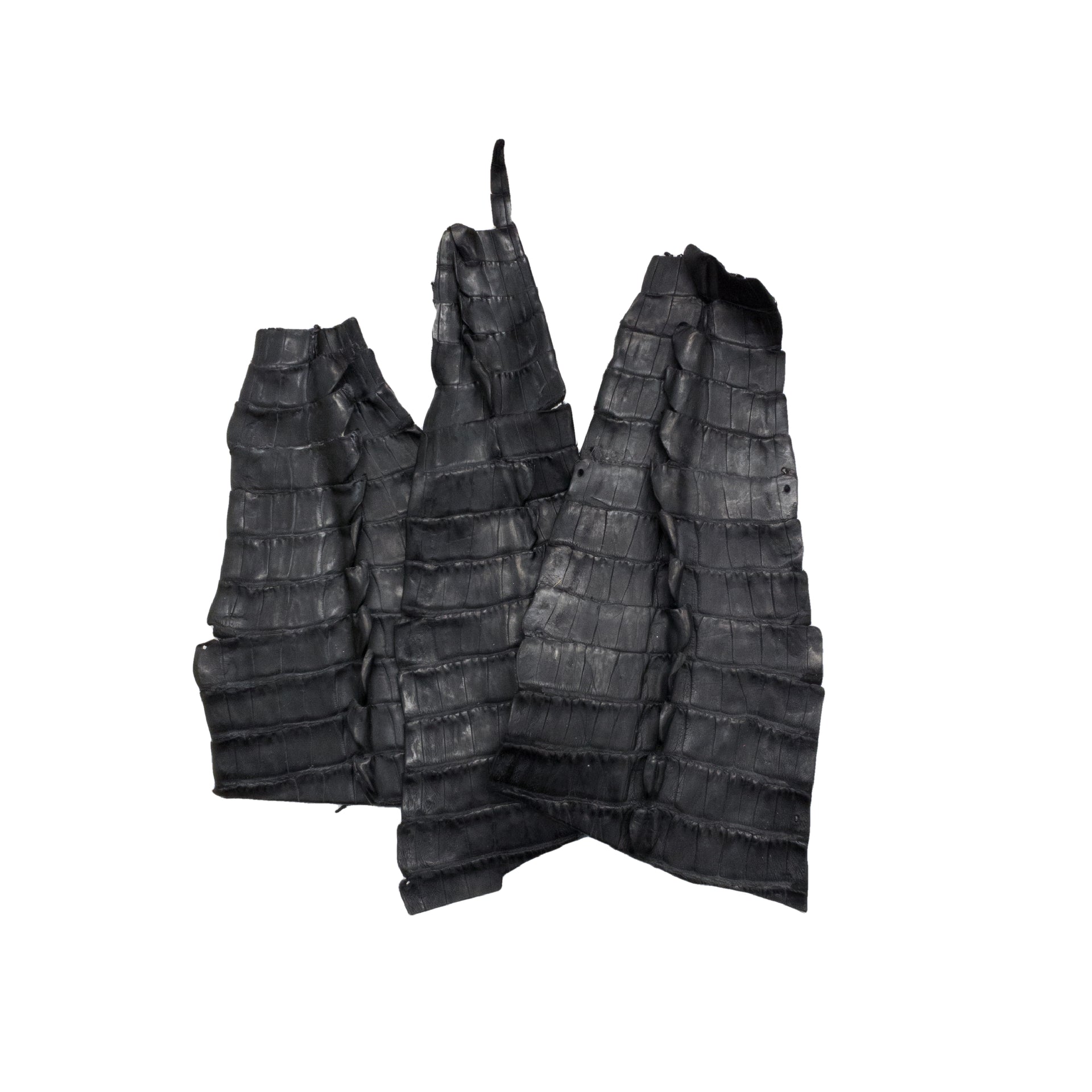Caiman Project Pieces Various Colors Genuine Hide, Tail / Low Grade No Tip Black | The Leather Guy