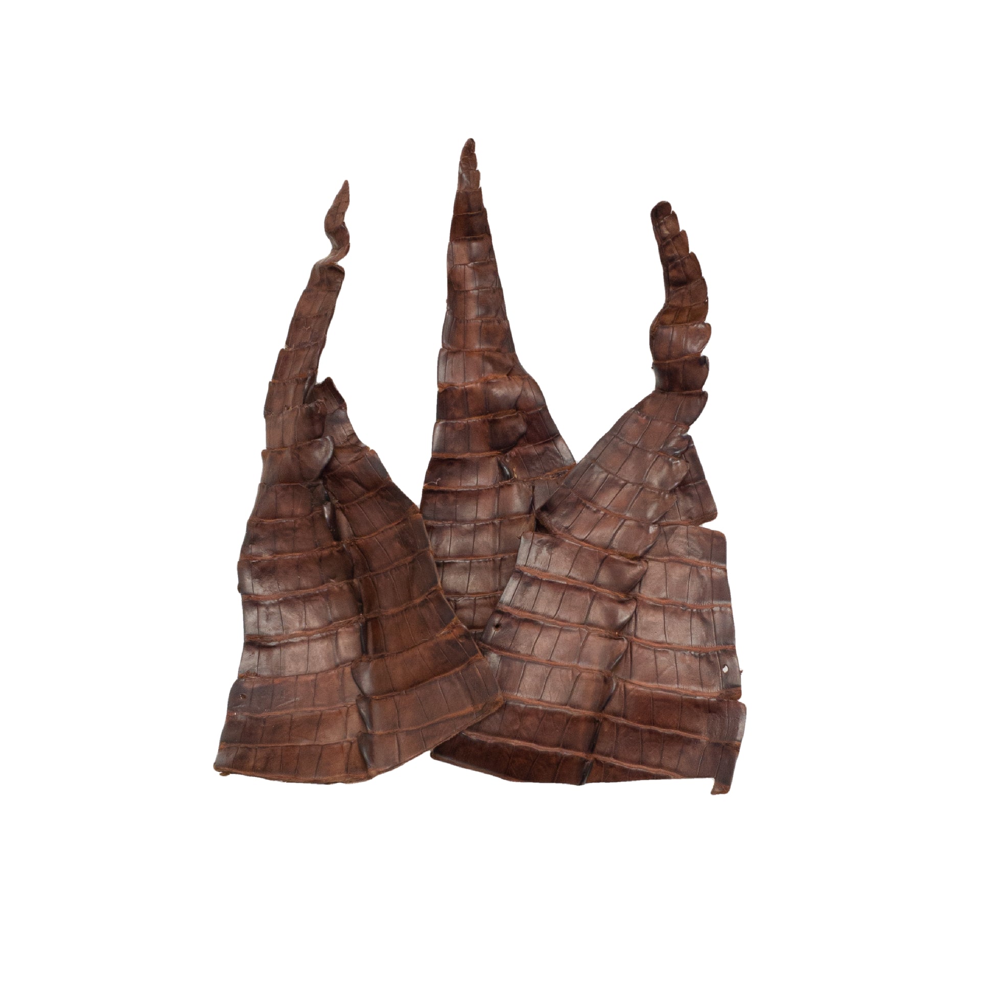 Caiman Project Pieces Various Colors Genuine Hide, Tail / Low Grade Reddish Brown | The Leather Guy