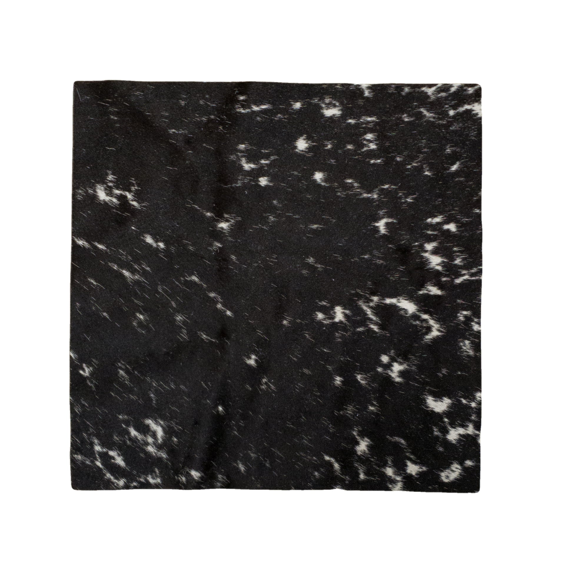 Peppered Dark Brown to Black Hair on Cow Hide Pre-cuts, 12 x 12 | The Leather Guy