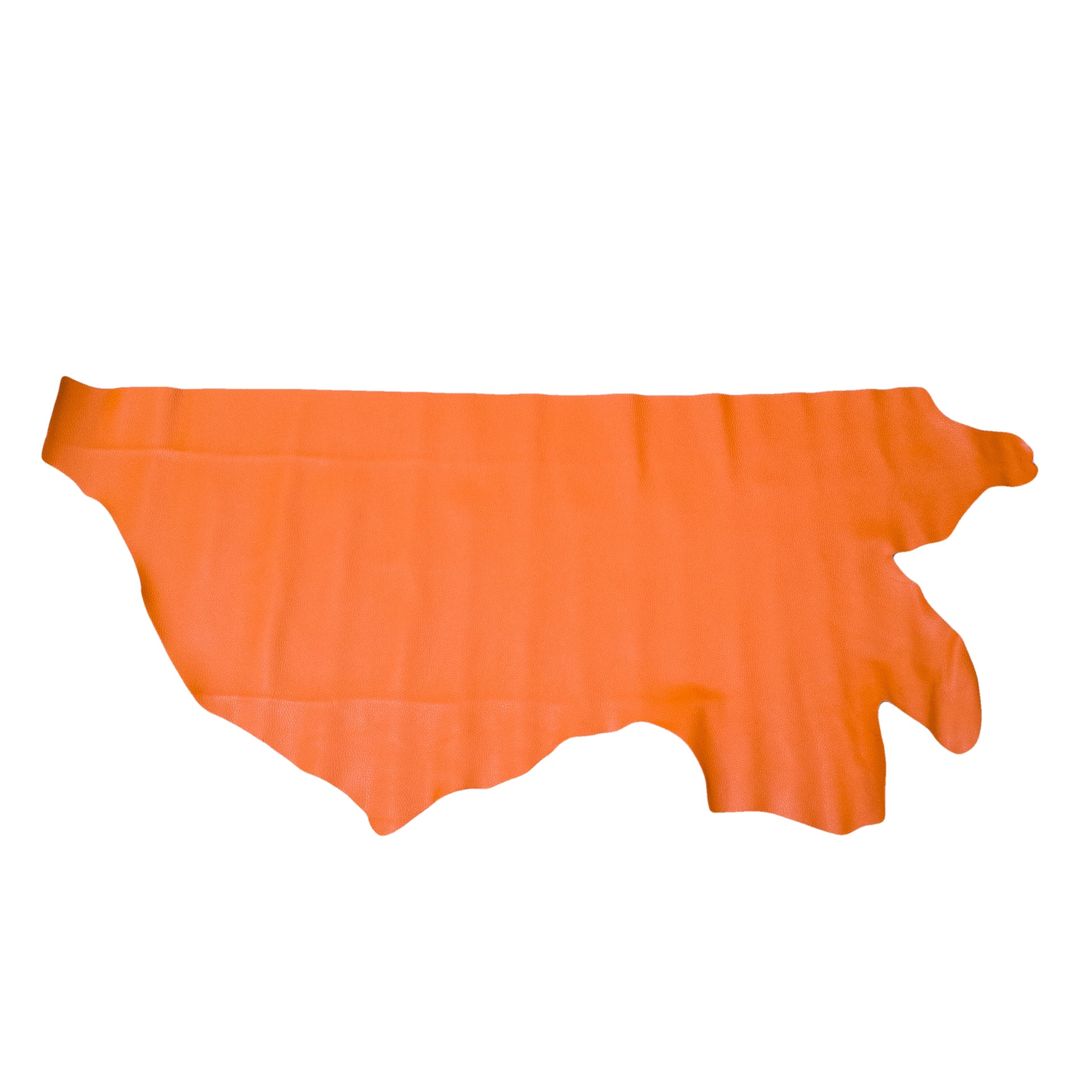 Orange Cowhide Leather – Pebble Grain 3–4 oz | Valencia Orange, Bottom Piece / 6.5 - 7.5 | The Leather Guy