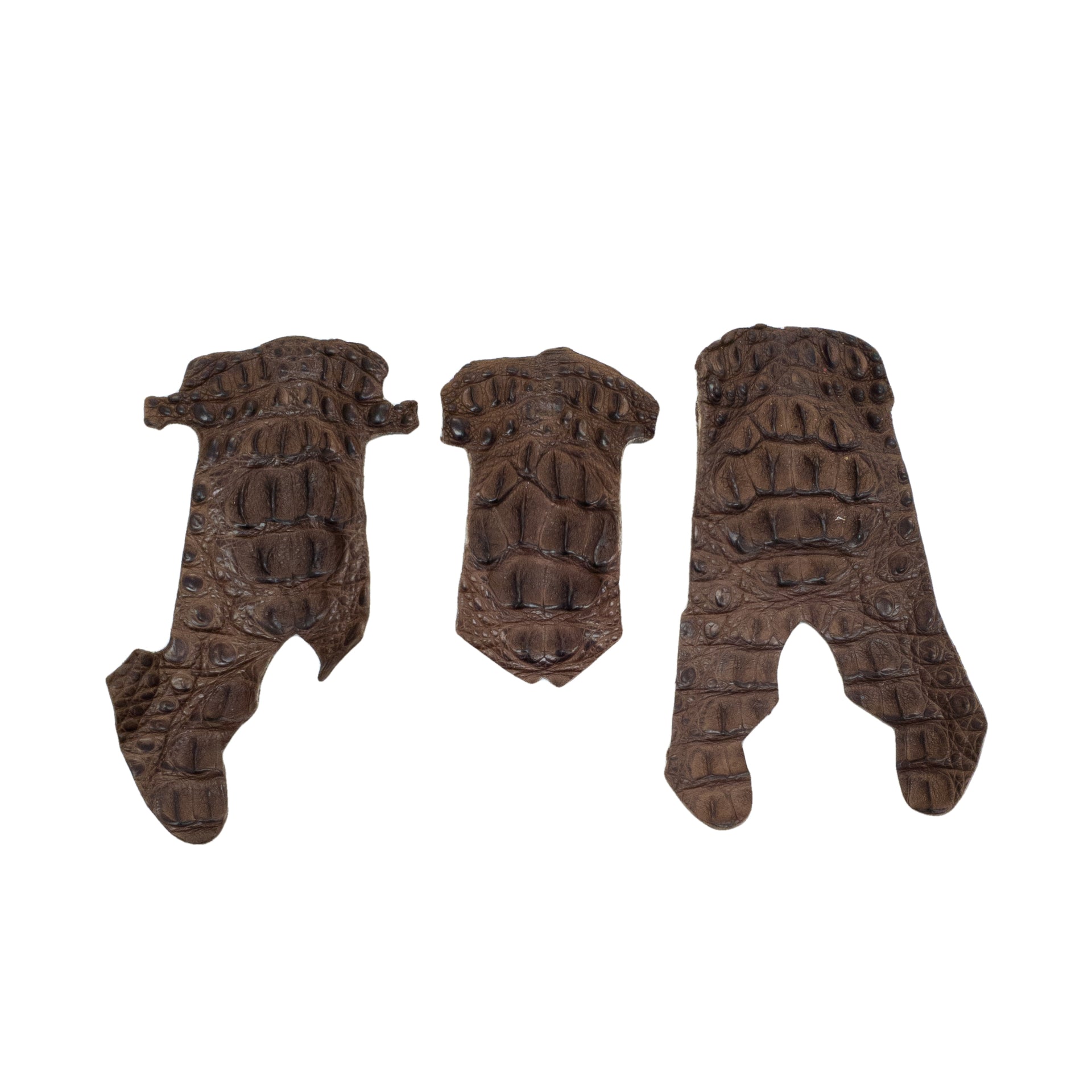 Caiman Project Pieces Various Colors Genuine Hide, Crown / Chocolate | The Leather Guy