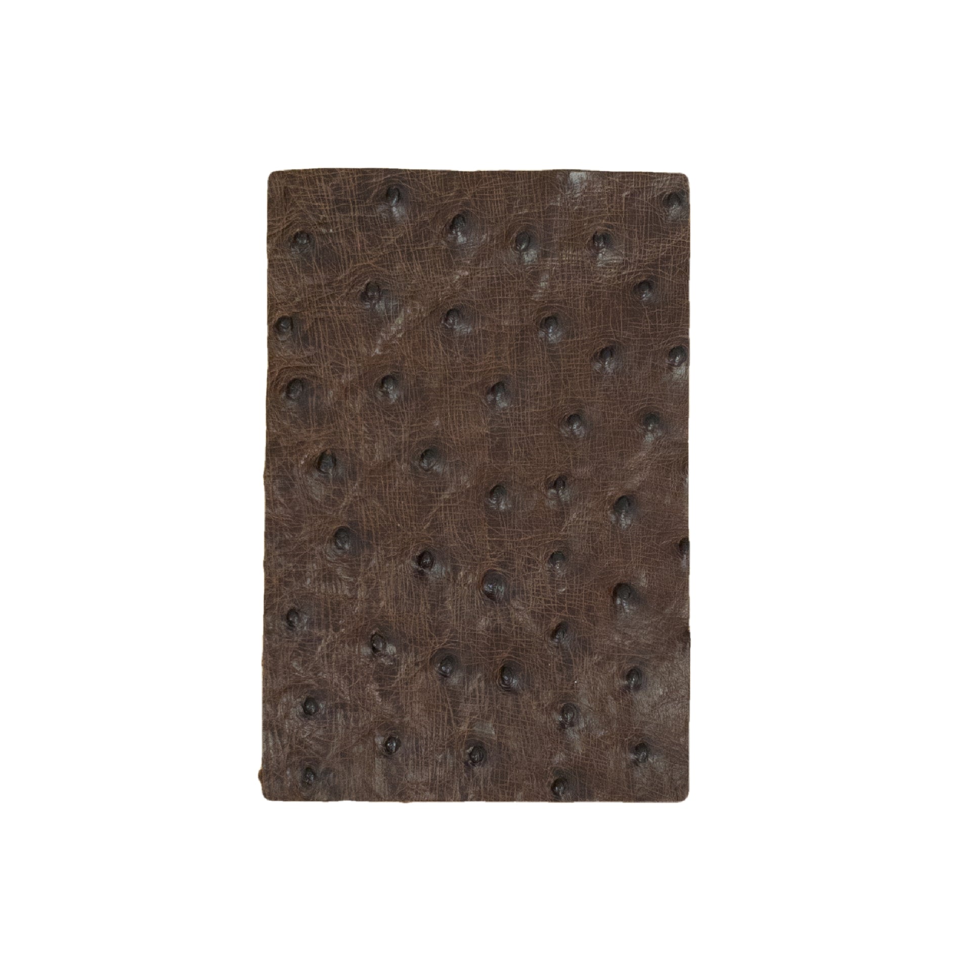Genuine Ostrich Nonstock Pre-cuts, 3-5 oz, Various Colors, Burnt Brown / 4 x 6 | The Leather Guy