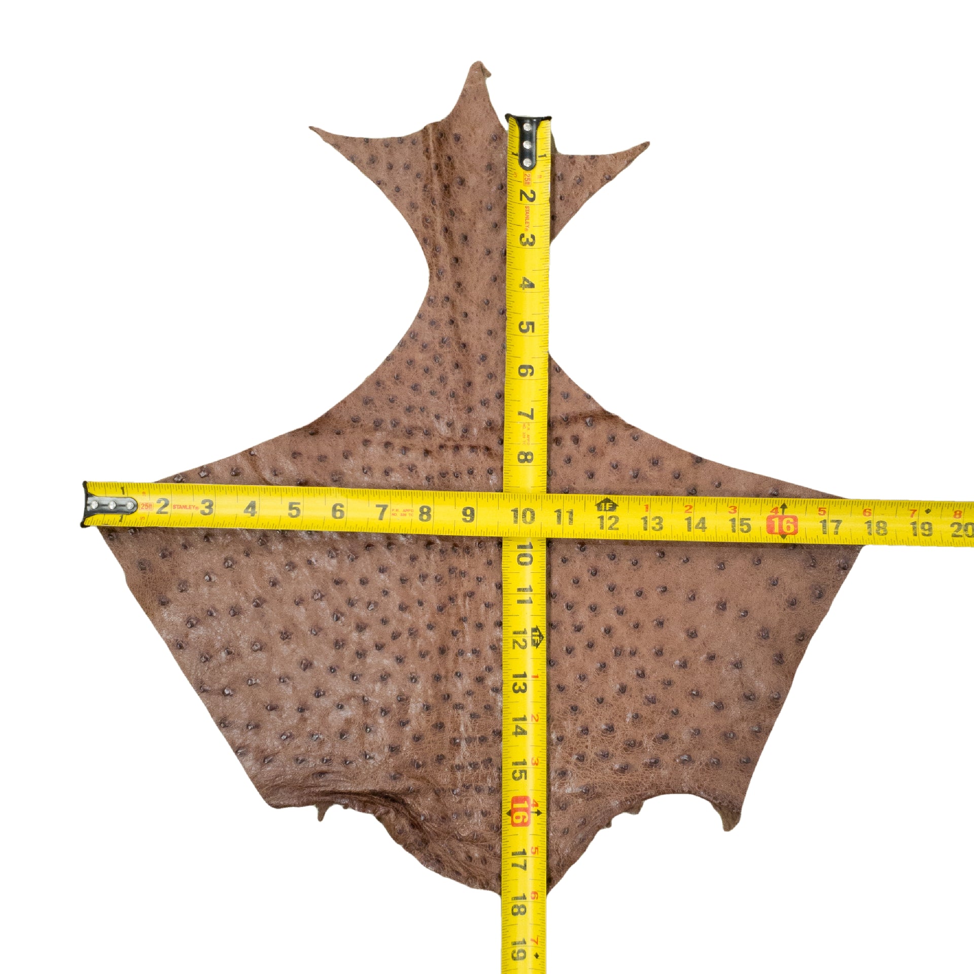 Ostrich, 1-2 Sq Ft, Project Pieces, Medium Browns / 1 Sq Ft / 3 | The Leather Guy