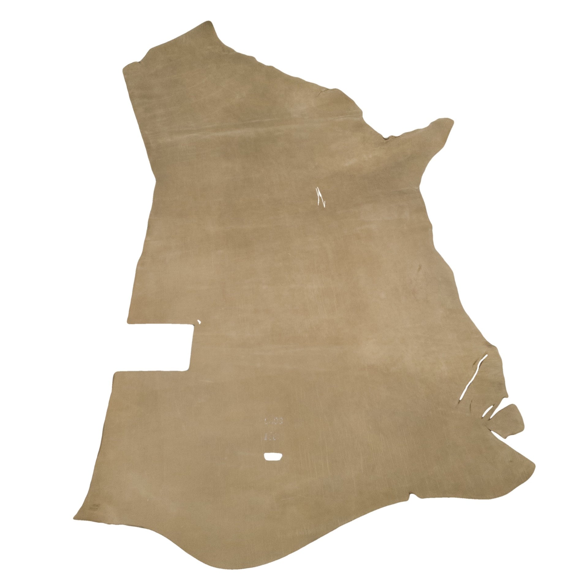 Military Nubucks, 5-6 oz, 23 Sq Ft Average, Oil Tan Side, Military Coyote Tan (Low-Grade) / Side | The Leather Guy