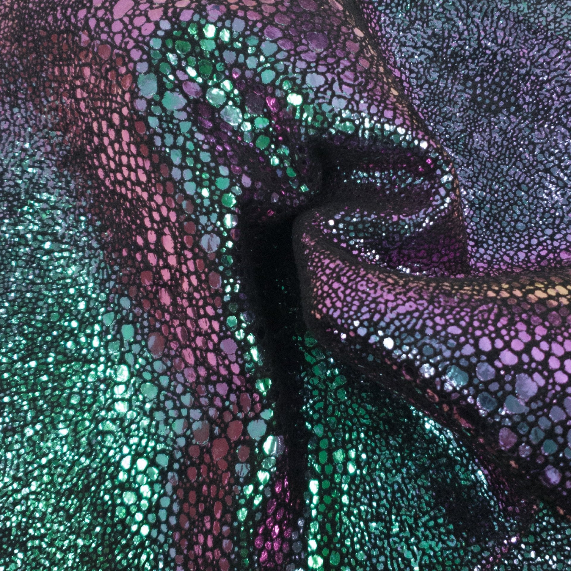Purple to Teal on Black Color Shifting Mermaid 2-3 oz Leather Cow Sides, Top Piece / 6.5-7.5 Sq Ft | The Leather Guy