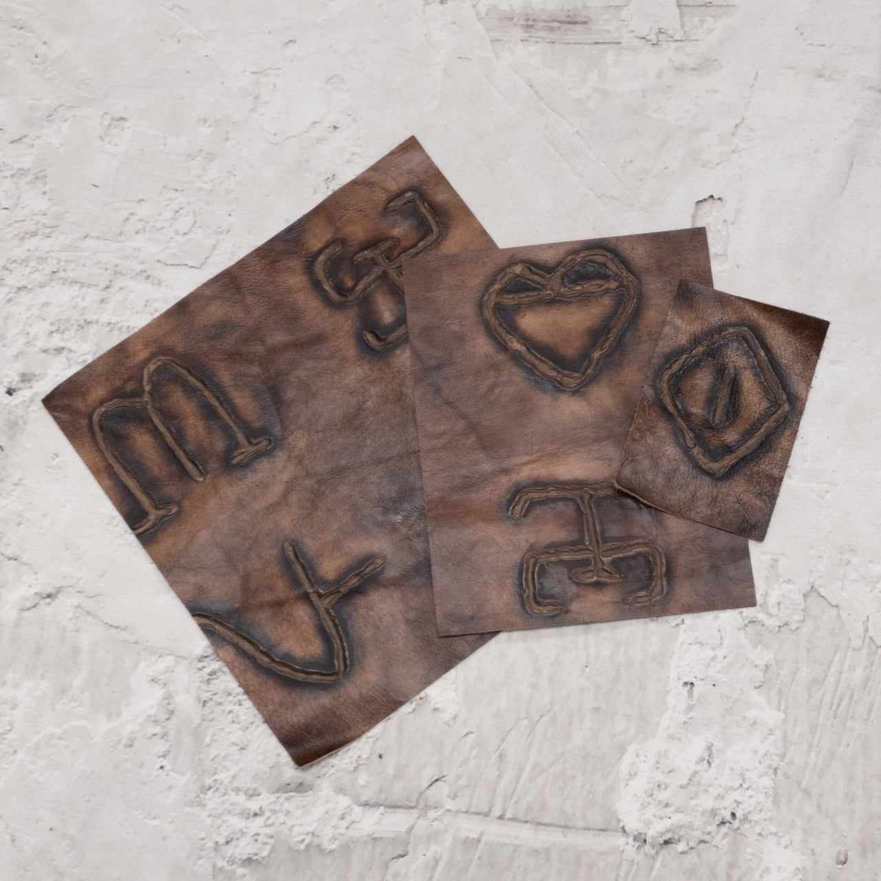 Embossed Branded Cowhide Leather Precuts, | The Leather Guy