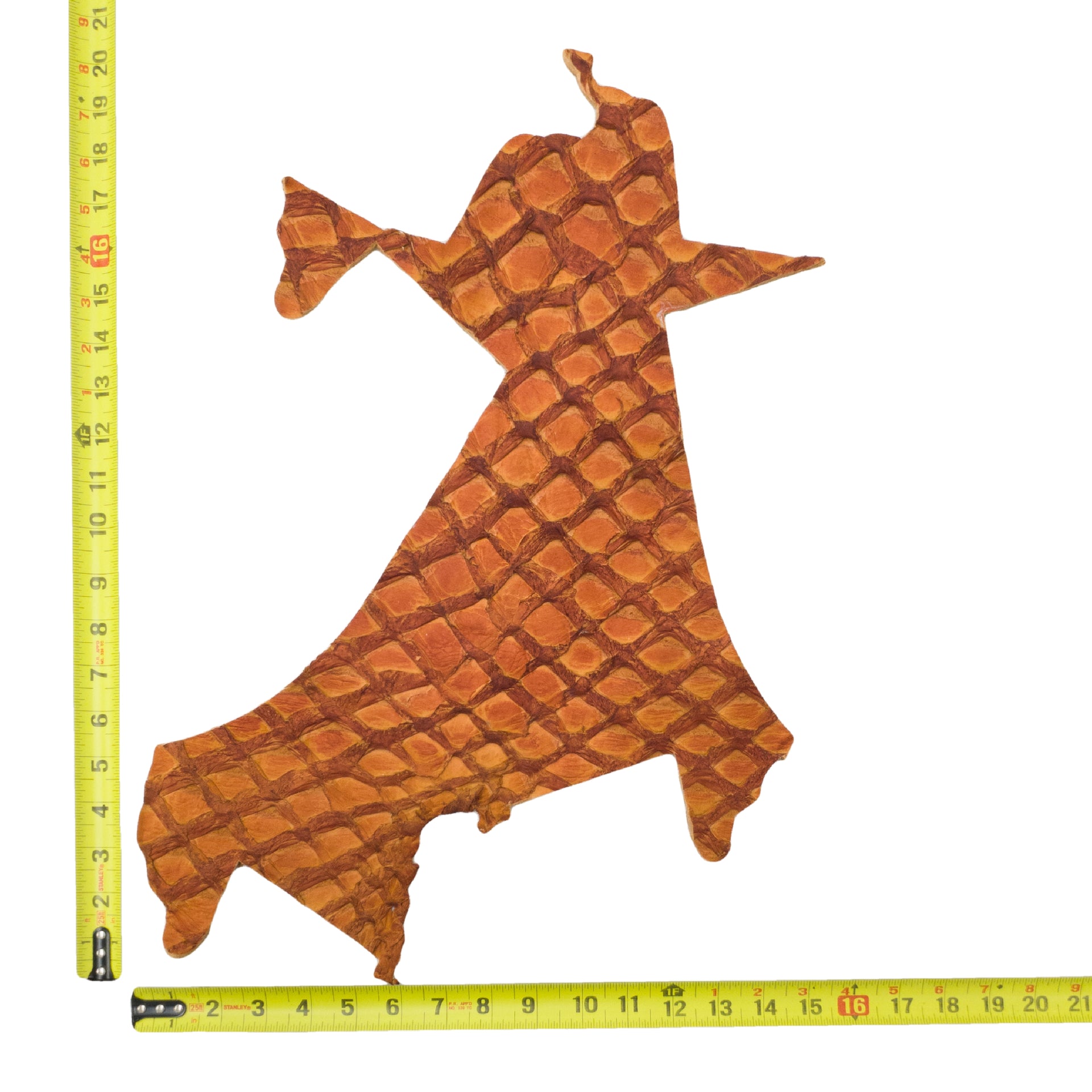 Pirarucu Amazon Bass Leather, Under 1 - 1 Sq Ft Project Pieces, Sweet Nectarine / Under 1 Sq Ft / 5 | The Leather Guy