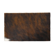 Dark Brindle Hair on Cow Hide Pre-Cuts – Brown, Black & Off-White, 12.25 x 20 | The Leather Guy