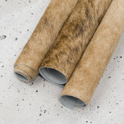 Light Tan Brindle Hair on Cow Hide Pre-cut, | The Leather Guy