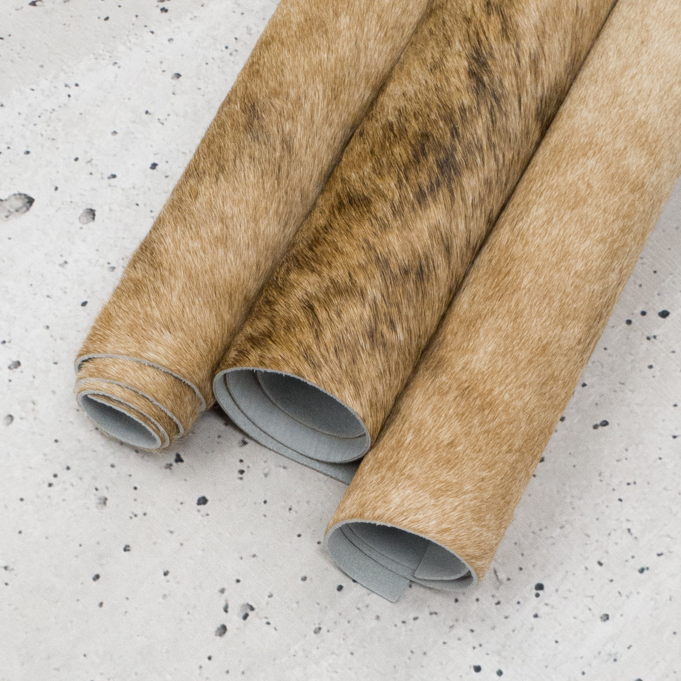 Light Tan Brindle Hair on Cow Hide Pre-cut, | The Leather Guy