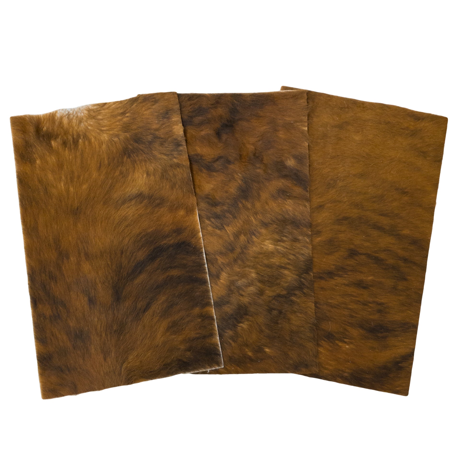 Medium Brindle Brown, Black, Off White Hair On Pre-cuts, | The Leather Guy