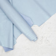 Soft Blue Cowhide Leather – Flat Grain 3–4 oz | Bluebell Mist, | The Leather Guy