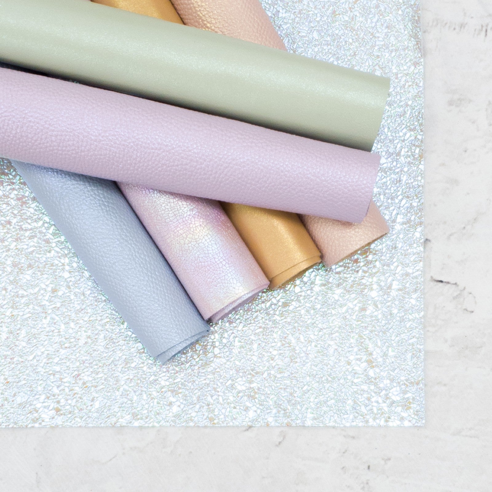 Flat, Pebble, and Embossed Grain Cowhide Leather Sheets | 3–4 oz | Petals and Pearl Collection, | The Leather Guy