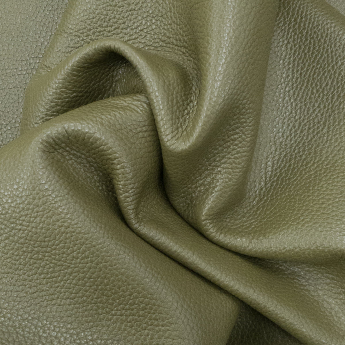 Army Green Cowhide Leather – Pebble Grain 3–4 oz | Fort Bliss Green, | The Leather Guy