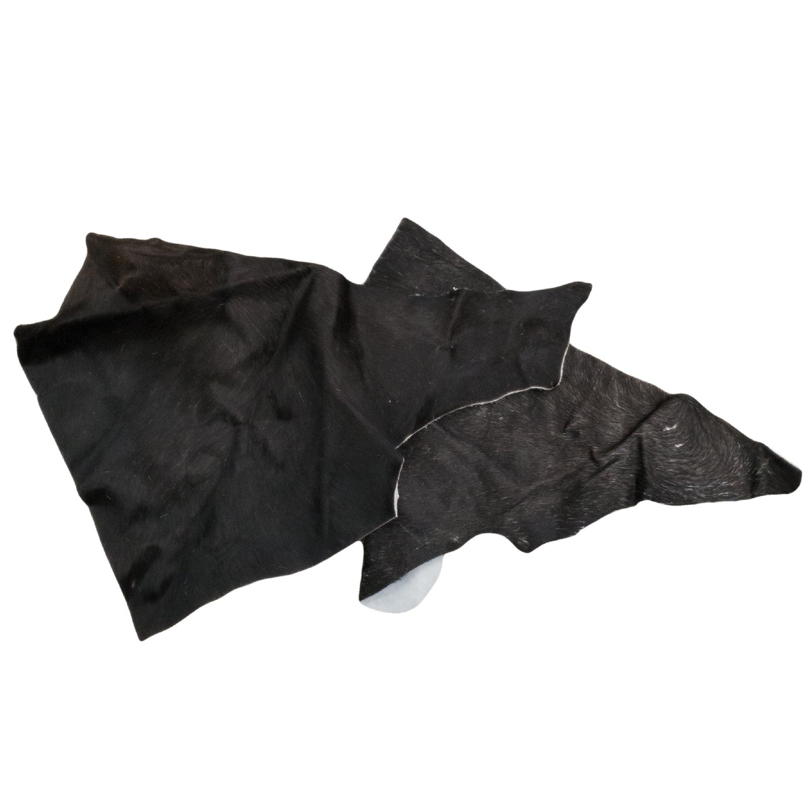 Solid Color, Hair-on Cowhide Scrap Remnant Bags, Large Black (1-3 SqFt) / 1 LB | The Leather Guy