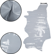 Solid Colors, Patent Cow Handbag Leather, Sides and Project Pieces, Light-House Gray / Side / 12-14 Sq Ft | The Leather Guy