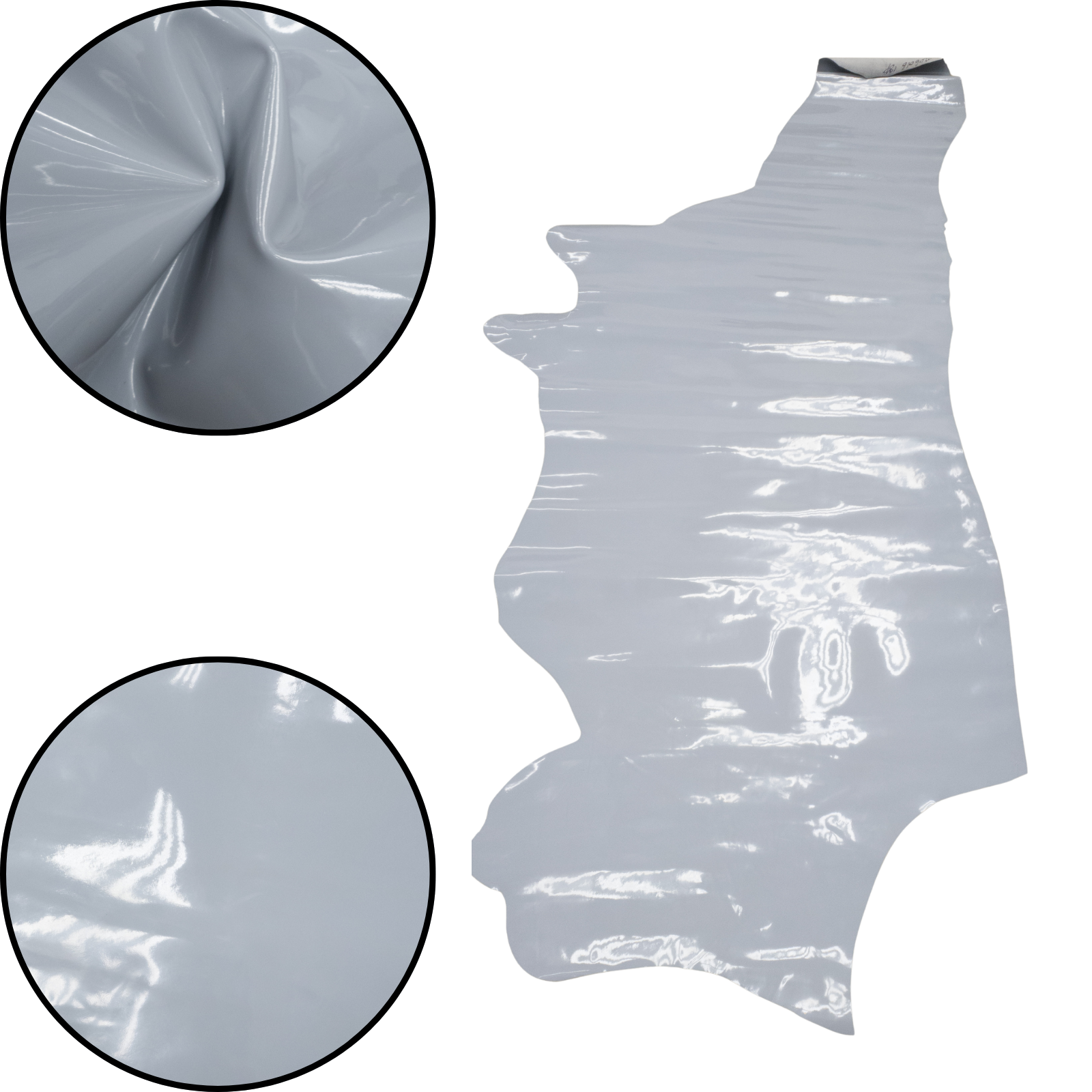 Solid Colors, Patent Cow Handbag Leather, Sides and Project Pieces, Light-House Gray / Side / 12-14 Sq Ft | The Leather Guy