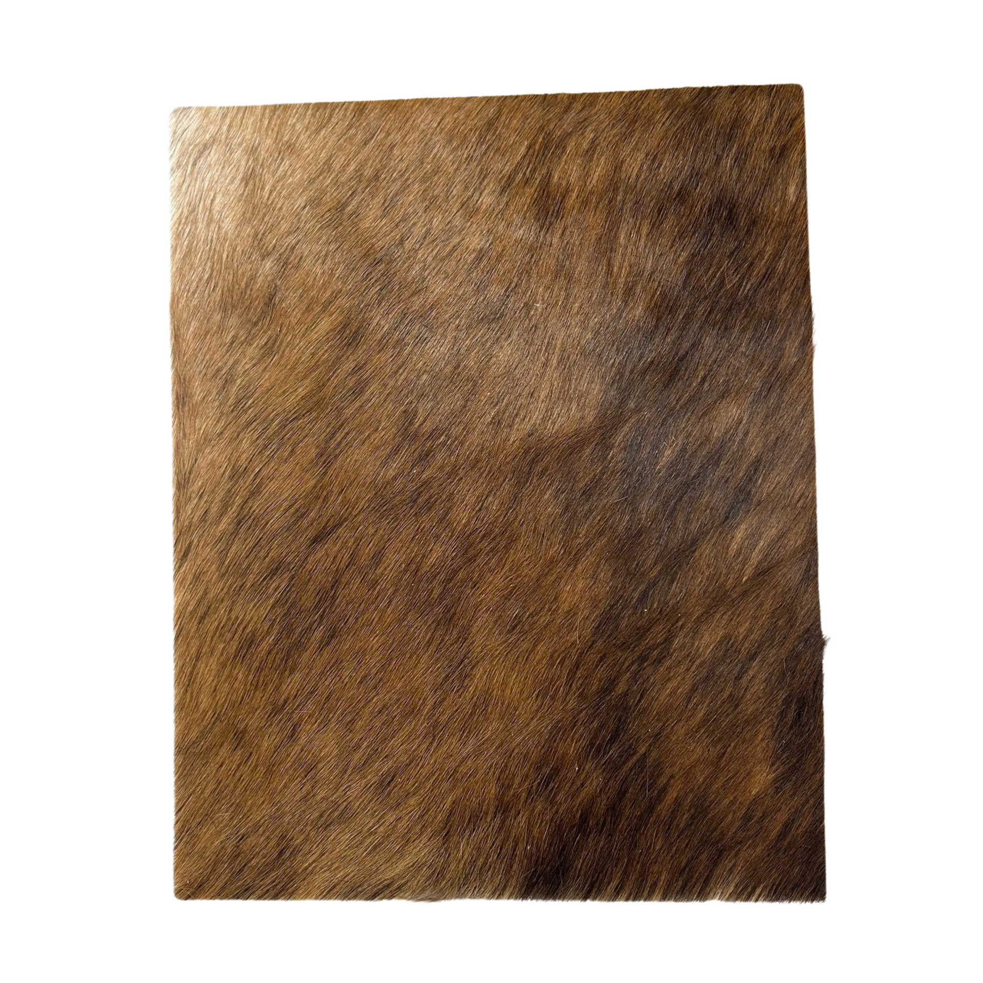 Light Brindle Brown, Black, and Off-White Hair on Cow Hide Pre-cut,  | The Leather Guy