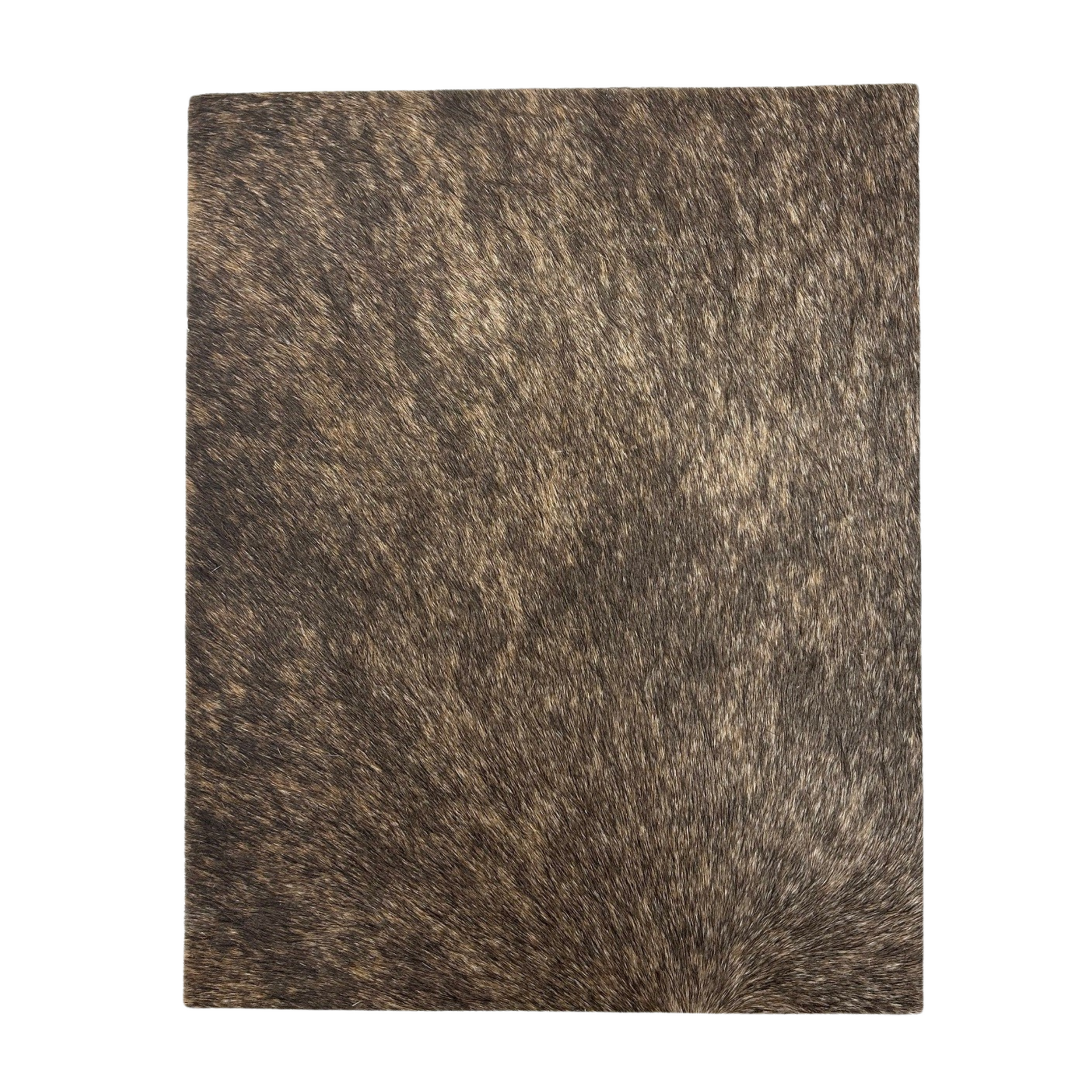 Light Brindle Brown, Black, and Off-White Hair on Cow Hide Pre-cut,  | The Leather Guy