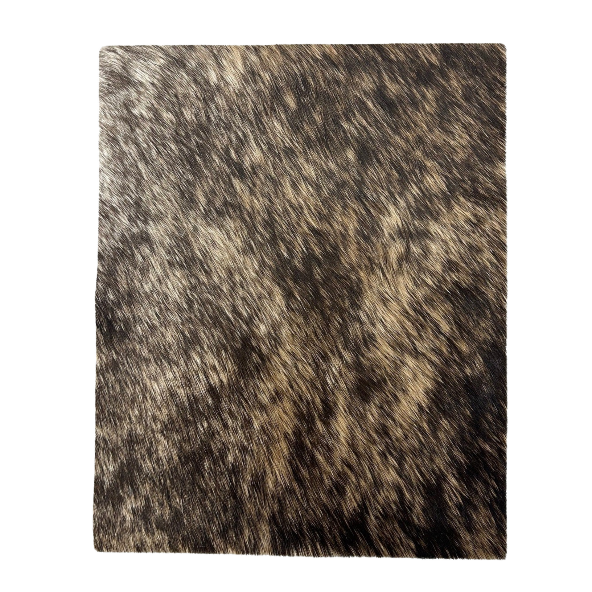 Light Brindle Brown, Black, and Off-White Hair on Cow Hide Pre-cut,  | The Leather Guy