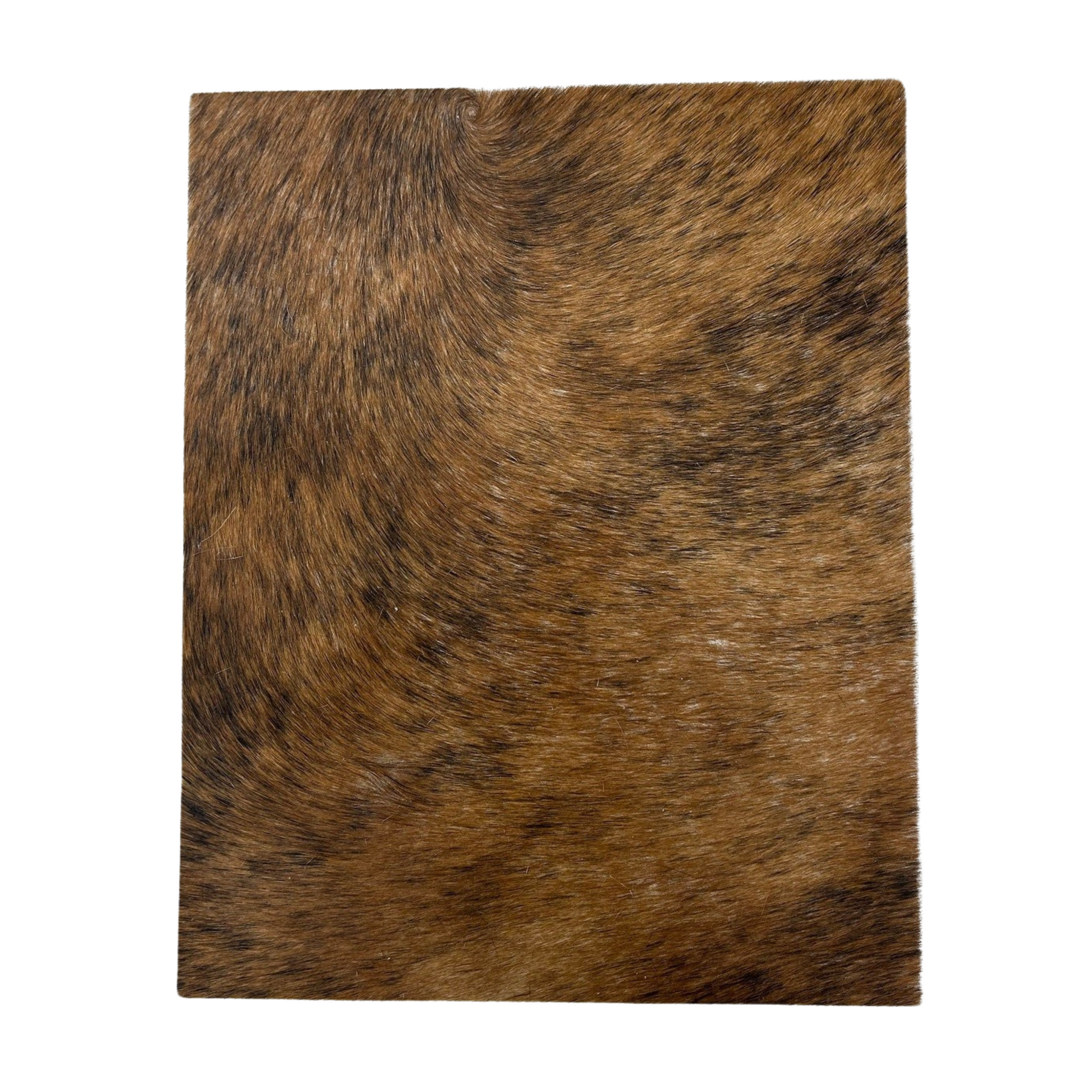 Light Brindle Brown, Black, and Off-White Hair on Cow Hide Pre-cut,  | The Leather Guy